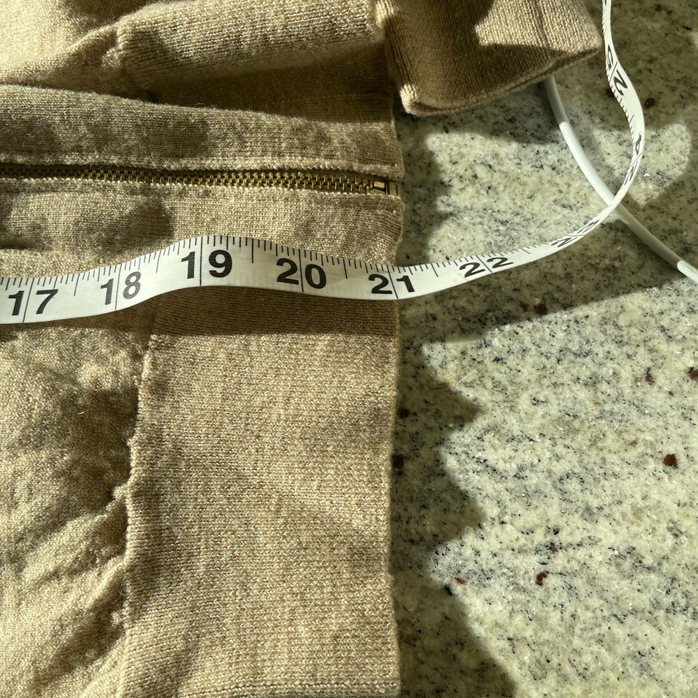 Tan Zippered Italian Merino Wool Zip-Up Cardigan Never Worn from Ann Taylor - Picture 5 of 5